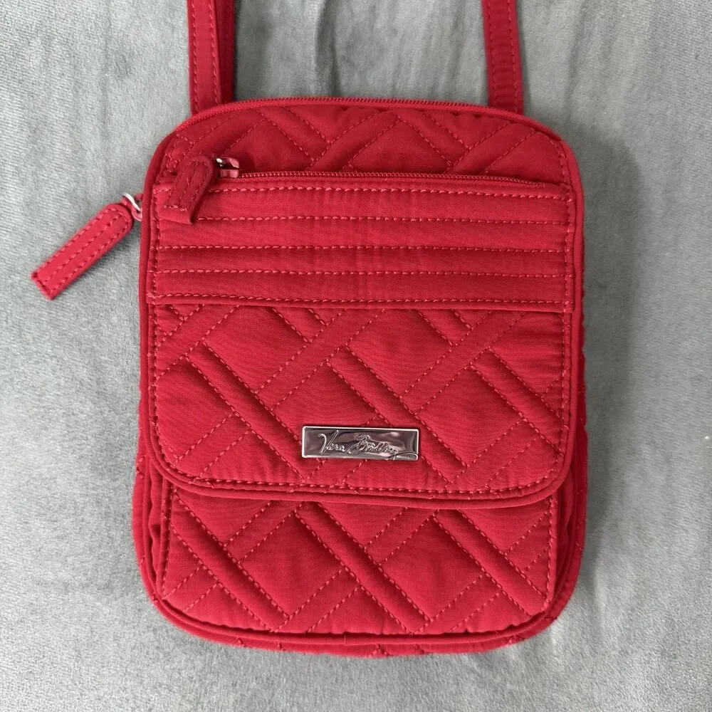 Vera Bradley Mini Hipster Purse Quilted Canyon Red Crossbody Shoulder Bag